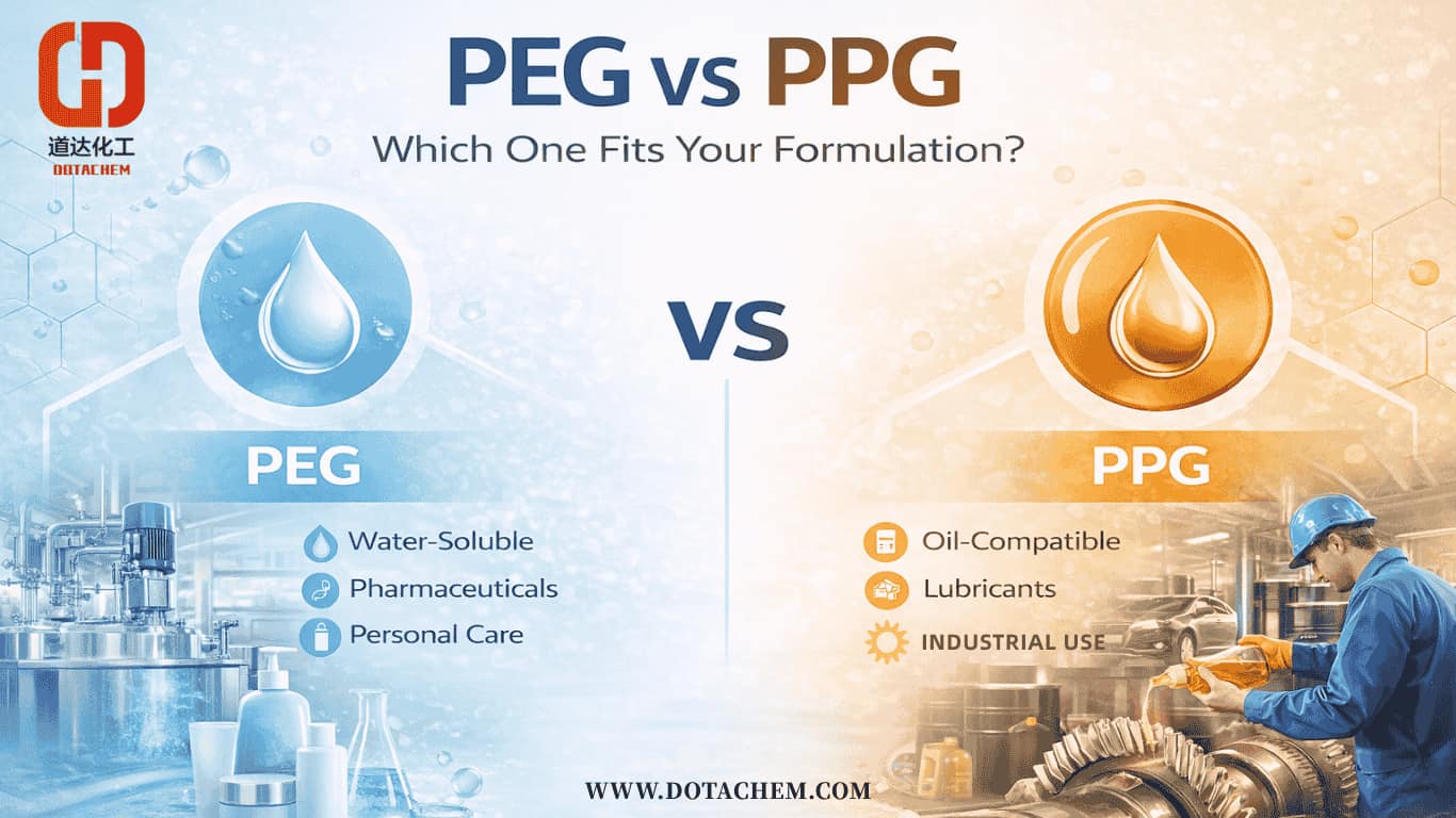 Glicol poileitiléin (PEG) vs Polapróipiléine Glycol (PPG): Cé acu is Fóirsteanaí Do Do Fhoirmliú?