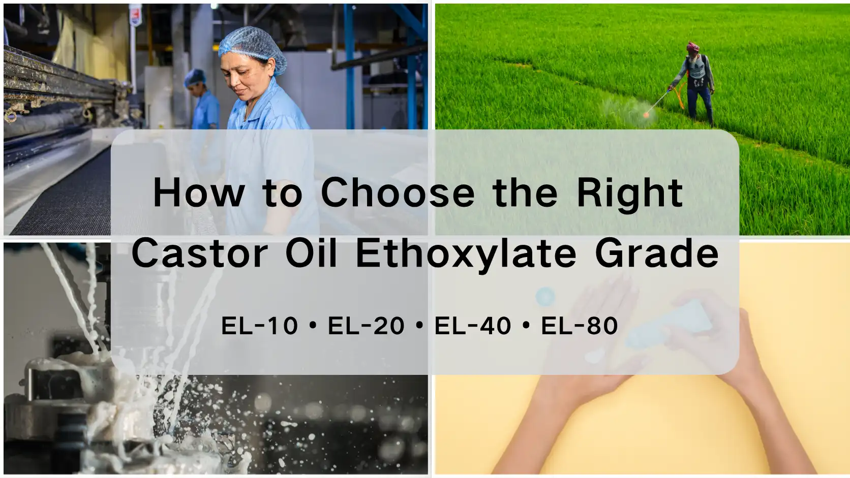 Ó EL-10 go EL-80: Mar a théann Ethoxylation i bhfeidhm ar Roghnú Grád Ethoxylate Ola Castor